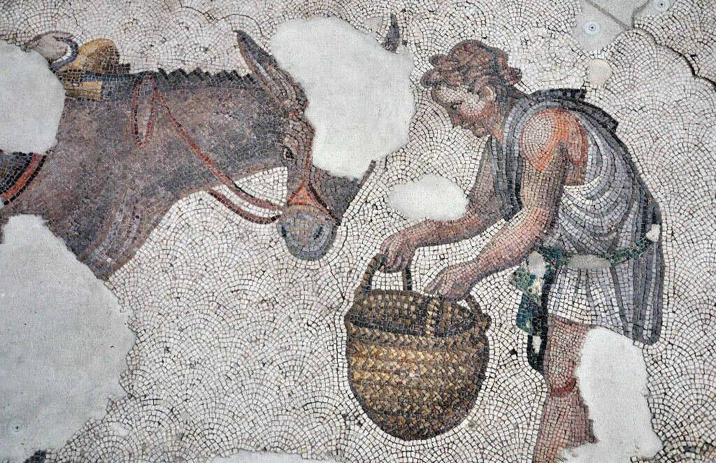 Mosaic with donkey