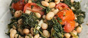 Sautéed Spinach with Grape Tomatoes and White Beans #recipe