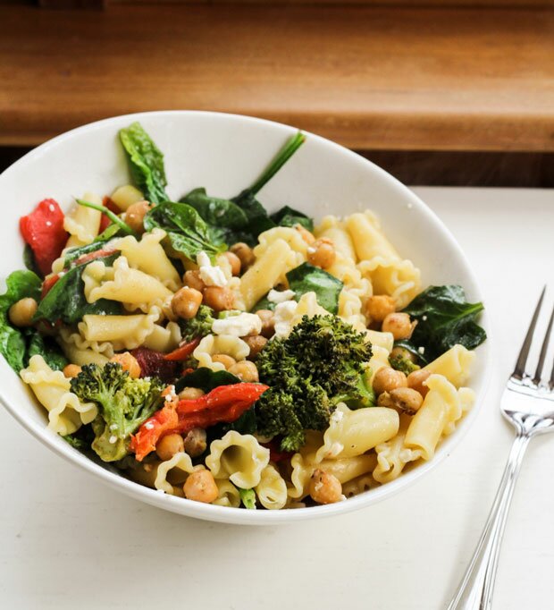 Roasted Vegetable Mediterranean Pasta Salad recipe