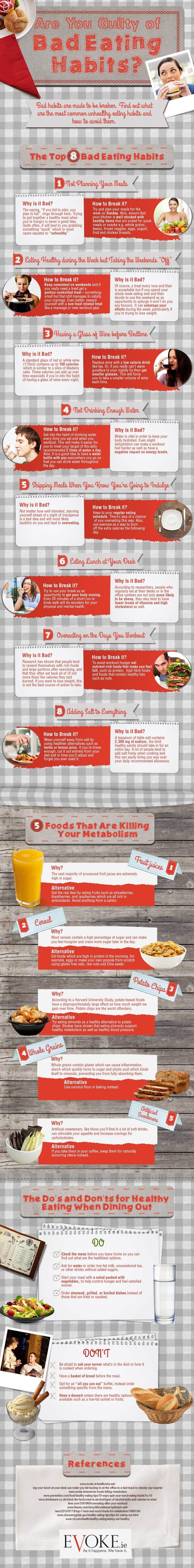 Bad eating habits infographic