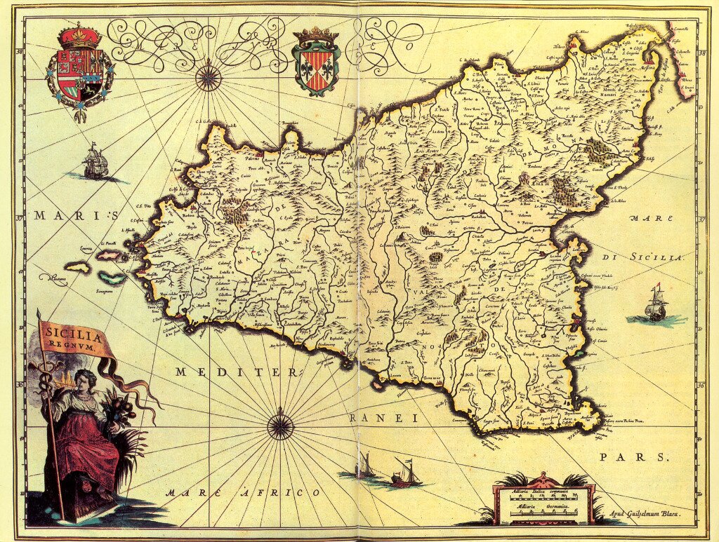 Historical map of Sicily