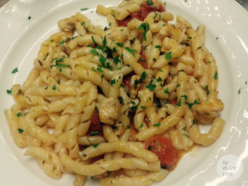 A dish of pasta in Lampedusa
