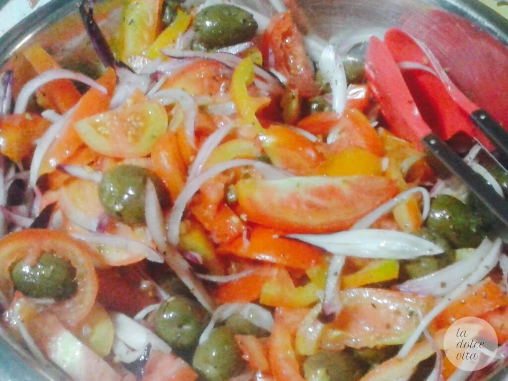 A typical salad in Lampedusa.